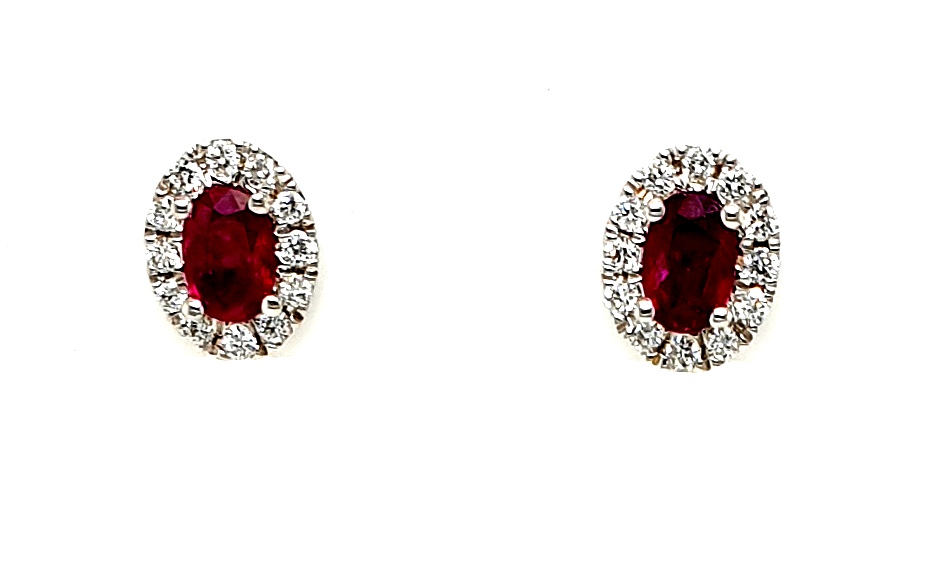 18ct White Gold Ruby (0.65ct Total) and Diamond 0.20ct GH SI (21382)